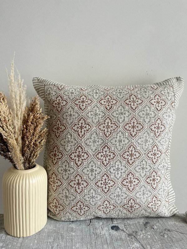 Jaipur Tile Hand Block Print Pillow Cover