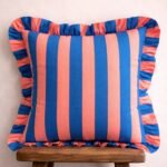 Sunset Navy Ruffle Pillow
