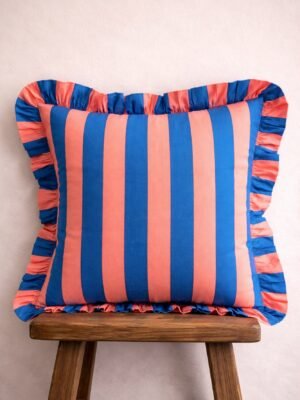 Sunset Navy Ruffle Pillow
