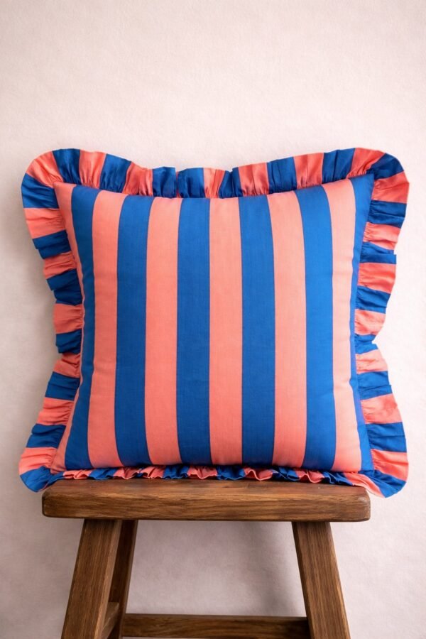 Sunset Navy Ruffle Pillow