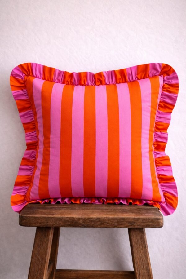 Tangerine Twist Frill Cushion Cover